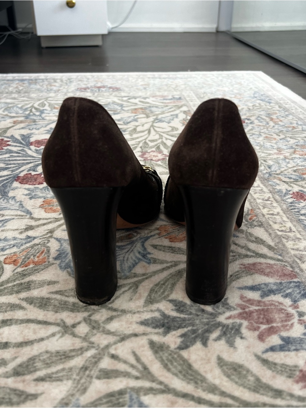 Authentic Vintage Gucci Brown Suede Block Heel Pumps Women’s US 9 (fit is 8.5) - Picture 4 of 5